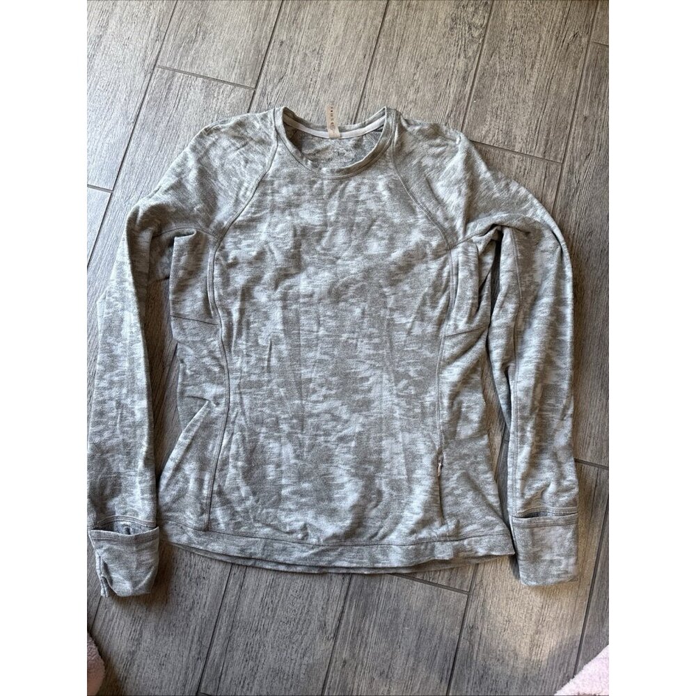 Lululemon Its Rulu Run Long Sleeve Shirt Data Rush Mini Jacquard White Opal  10